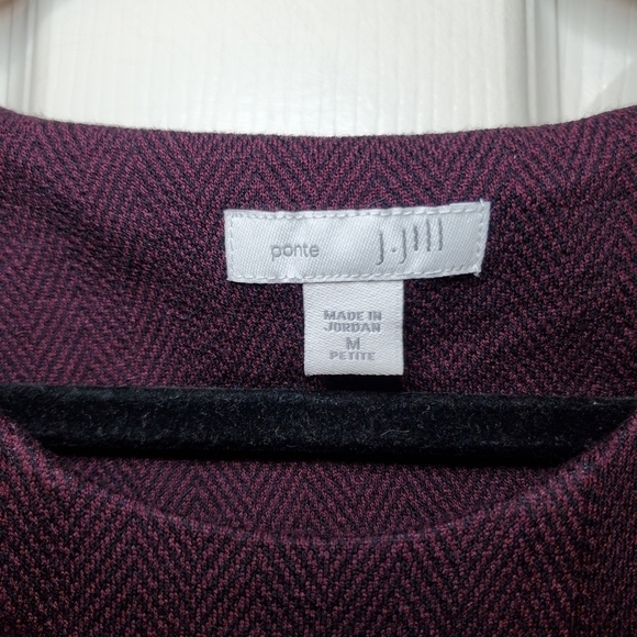 J. Jill Ponte Knit Black Red Herringbone Dress with Pockets Sz MP - Picture 10 of 11